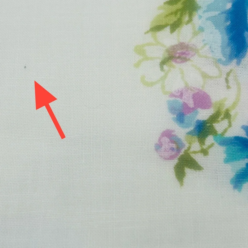 Vintage Springmaid Marvelaire Twin Flat Sheet White Blue Pink Floral Muslin USA